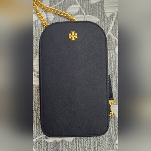 Tory Burch Dark Blue Women's Wallet with Gold Accents